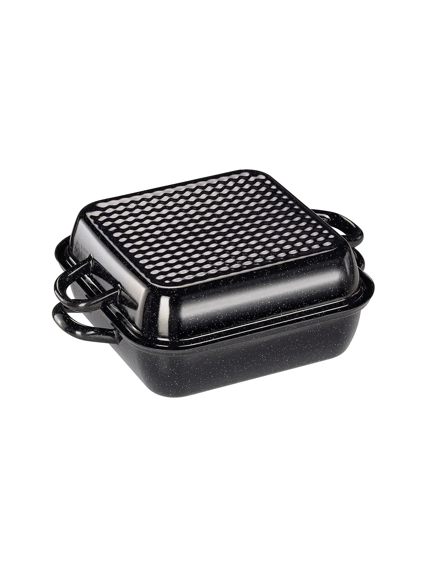 RIESS | Bratpfanne mit Deckel 26x26cm Schwarz | 